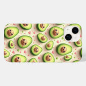 Coques Case-Mate iPhone Cute Kawaii Avocado and Pink Hearts Pattern Sweet  (Verso (horizontal))