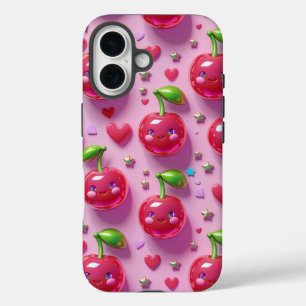 Coques iPhone 16 "Cute kawaii cerise motif pour téléphone