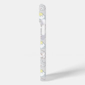 Coques Case-Mate iPhone Cute Kawaii Chat Motif gris jaune Monogramme (Verso / Gauche)