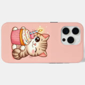 Coques Case-Mate iPhone Cute Kawaii chaton avec Cupcake (Verso (horizontal))