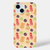Coques Case-Mate iPhone Cute Kawaii Hand-drawn Tanghulu Seamless Pattern (Verso)