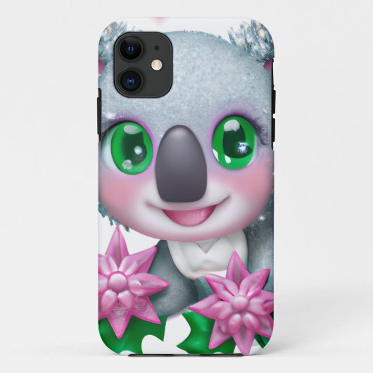 Coques Case-Mate iPhone Cute Kawaii Koala Ours avec Fleurs (Dos)