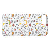 Coques Case-Mate iPhone Cute Kawaii Motif casques monogramme personnalisés (Dos (Horizontal))