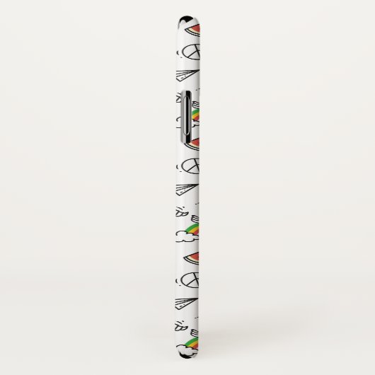 Coques Case-Mate iPhone Cute Kawaii Motif casques monogramme personnalisés (Dos/Droite)