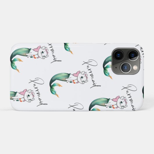 Coques Case-Mate iPhone Cute Kitten Purrmaid - Fun Mermaid Design de chat (Dos (Horizontal))