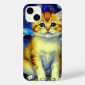 Coques Case-Mate iPhone Cute Kitten Starry Night Van Gogh (Verso)