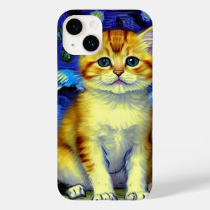 Coque Pour iPhone 14 Cute Kitten Starry Night Van Gogh