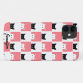 Coques Case-Mate iPhone Cute Kittens noir blanc rose (Dos (Horizontal))