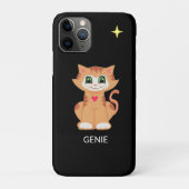 Coques Case-Mate iPhone Cute Kitty Chat et Étoile sur Noir (Dos)