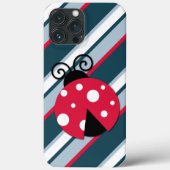 Coques Case-Mate iPhone Cute Ladybug Rouge Blanc Bleu Bleu Motif (Verso)