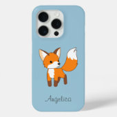 Coques Case-Mate iPhone Cute Little Fox sur Blue (Verso)