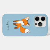 Coques Case-Mate iPhone Cute Little Fox sur Blue (Verso (horizontal))