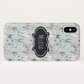 Coques Case-Mate iPhone Cute Llama Motif Pois (Dos (Horizontal))
