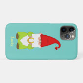 Coques Case-Mate iPhone Cute Lucky Gnome avec fer à cheval sur sarcelle (Dos (Horizontal))