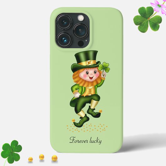 Coques Case-Mate iPhone Cute Lucky Green Gnome sur fond vert citron clair