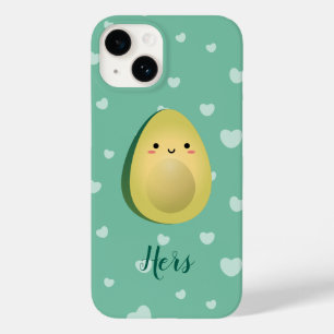 Coque Pour iPhone 14 Cute Matching Couple Avocados Funny Lets Avocuddle