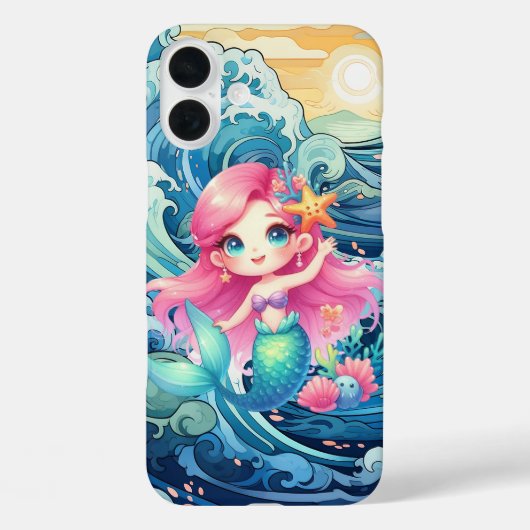 Coques Case-Mate iPhone Cute Mermaid add name (Verso)