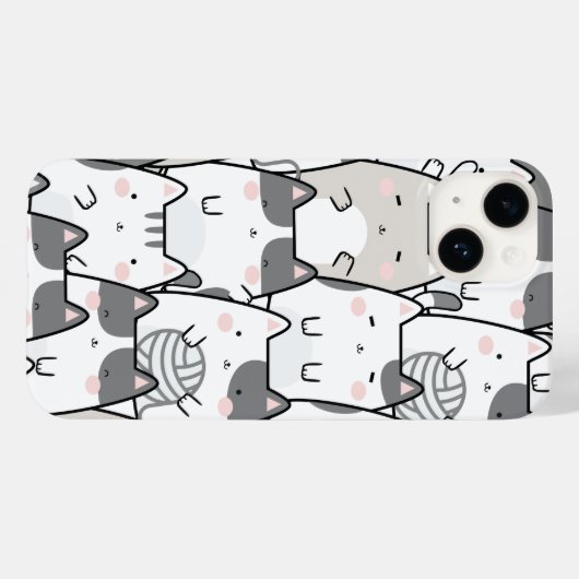 Coques Case-Mate iPhone Cute Minimal Kawaii Cat Pattern iPhone / iPad case (Verso (horizontal))