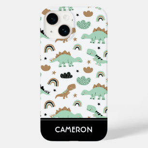 Coque Pour iPhone 14 Cute Mint Green Dinosaur Motif