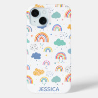 Cute Modern Rainbows & Clouds Motif Personnalisé