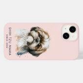 Coques Case-Mate iPhone Cute Modern Shih Tzu Mama Personnalisé (Verso (horizontal))