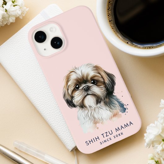 Coques Case-Mate iPhone Cute Modern Shih Tzu Mama Personnalisé