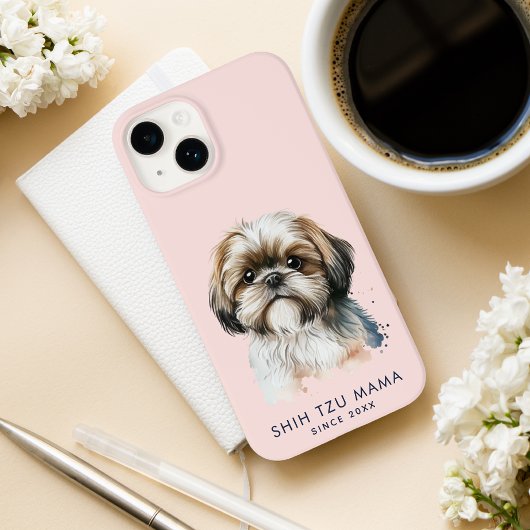 Coques Case-Mate iPhone Cute Modern Shih Tzu Mama Personnalisé