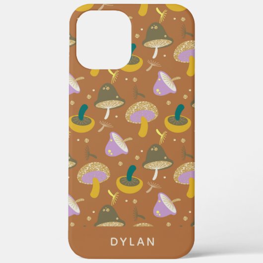 Coques Case-Mate iPhone Cute Mushroom Motif Automne Or Personnalisé (Verso)