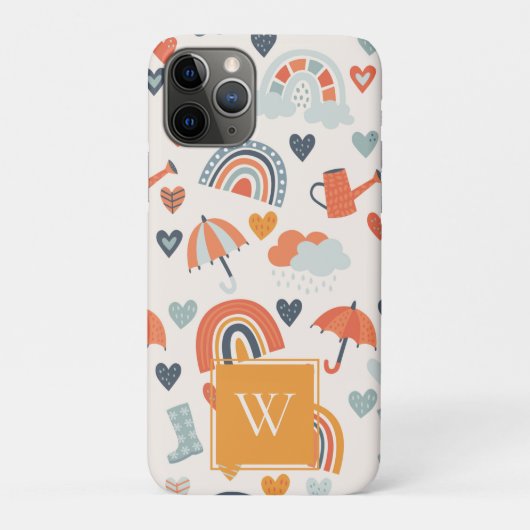 Coques Case-Mate iPhone Cute Orange Blue Spring Rainbow Clouds Motif (Dos)