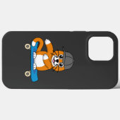 Coques Case-Mate iPhone Cute Orange Chat sur Skateboard Cartoon (Verso (horizontal))