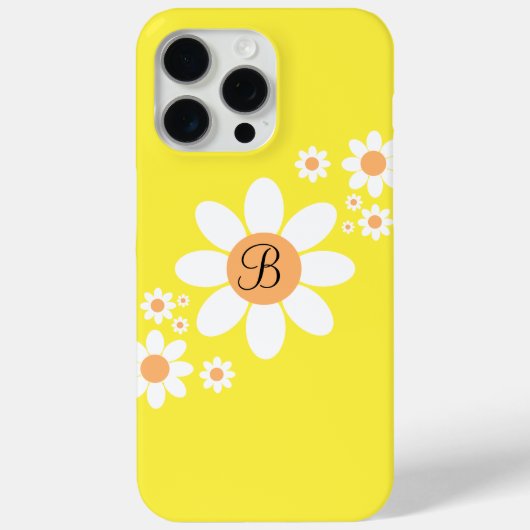Coques Case-Mate iPhone Cute orange et blanc marmites Floral Initial (Verso)