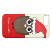 Coques Case-Mate iPhone Cute Owl avec Casquette de Noël - Rouge (Dos (Horizontal))
