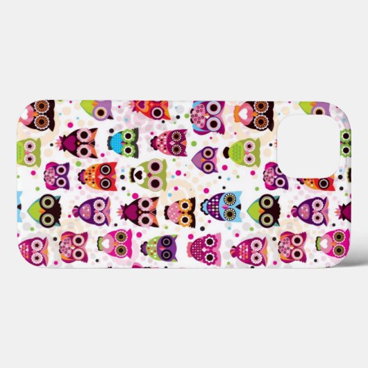 Coques Case-Mate iPhone Cute owl background (Verso (horizontal))
