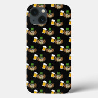Cute Owl Boire Bière St Patrick's Day Motif
