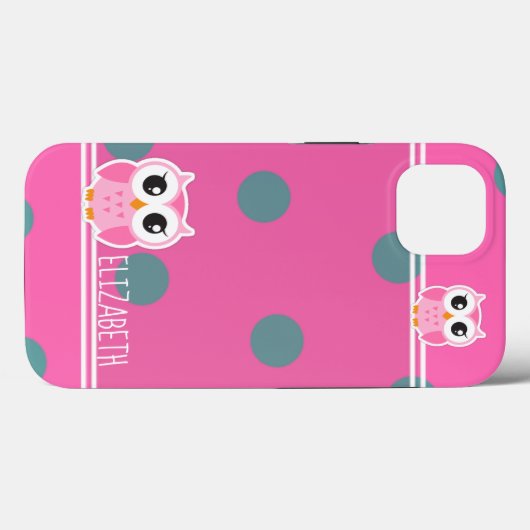 Coques Case-Mate iPhone Cute Owl Pois (Verso (horizontal))