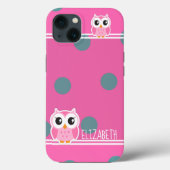 Coques Case-Mate iPhone Cute Owl Pois (Verso)