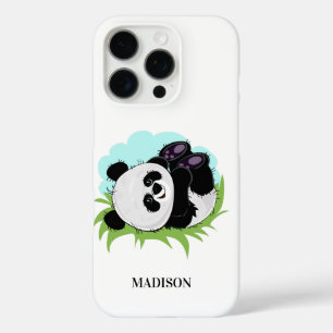Coques iPhone 16 Pro Cute Panda dossiers de téléphone de nom personnali