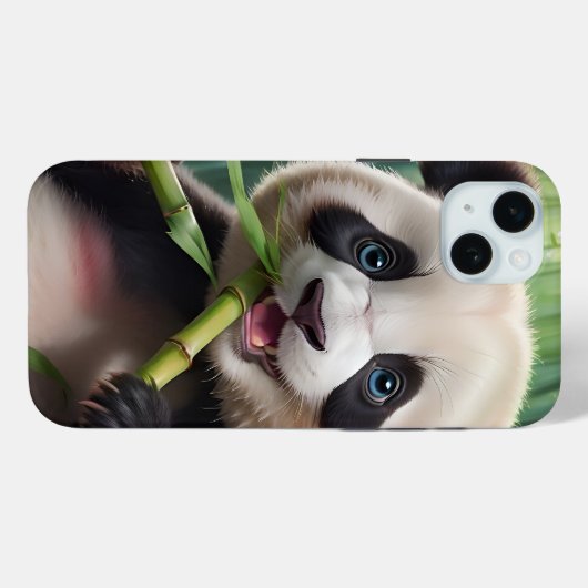 Coques Case-Mate iPhone Cute Panda Mange Du Bambou (Verso (horizontal))