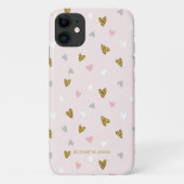 Coques Case-Mate iPhone Cute Parties scintillant Gold Foil Coeur rose Pers (Dos)