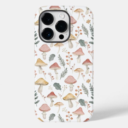 Coques Case-Mate iPhone Cute Pastel Champignons Motif botanique (Verso)