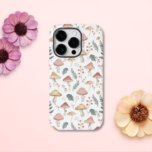 Coques Case-Mate iPhone Cute Pastel Champignons Motif botanique