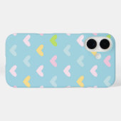 Coques Case-Mate iPhone Cute Pastel Coeurs Motif Bleu clair (Verso (horizontal))