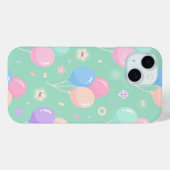 Coques Case-Mate iPhone Cute pastel green with balloons Case-Mate (Verso (horizontal))