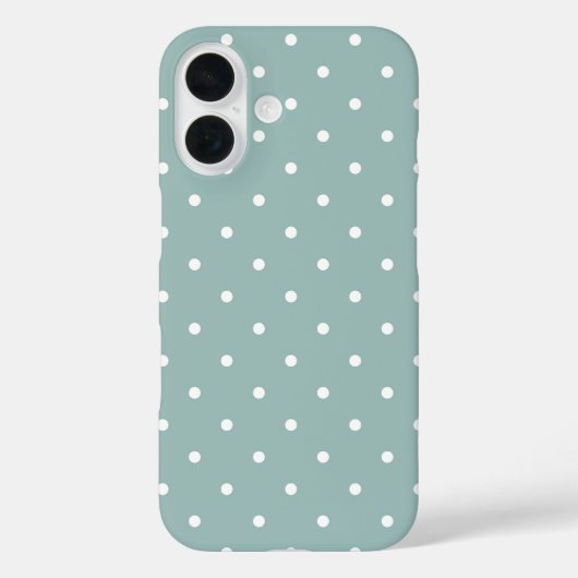 Coques Case-Mate iPhone Cute Pastel Mint Green With White Polka Dot Spots (Verso)