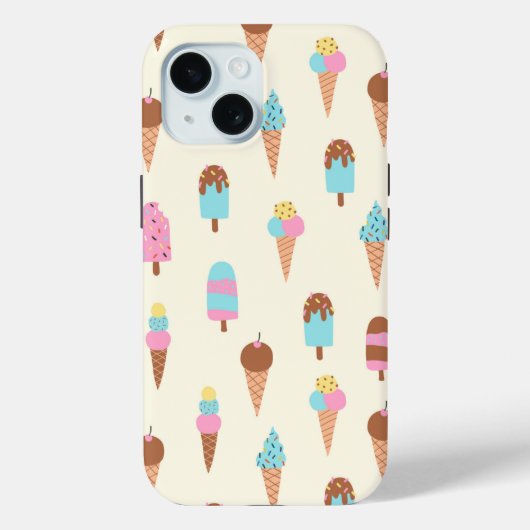 Coques Case-Mate iPhone Cute Pastel Motif de crème glacée (Verso)