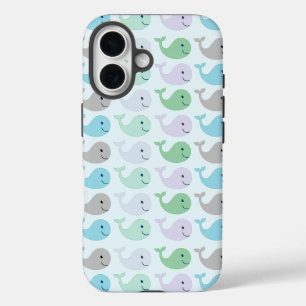 Coques iPhone 16 Cute Pastel Whales Motif