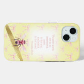 Coques Case-Mate iPhone Cute Pastel Yellow Pink Bow Grid Bible Pink Bee (Verso (horizontal))