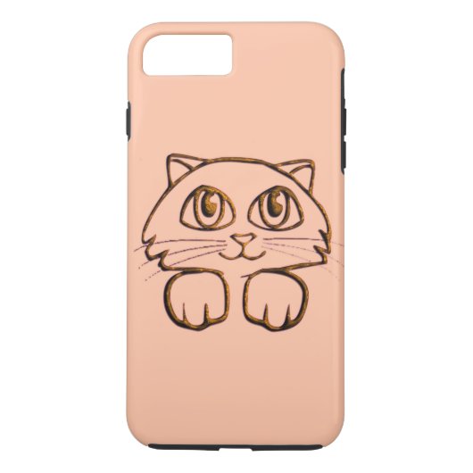 Coques Case-Mate iPhone Cute Peeking Kitty Chat Rose (Dos)