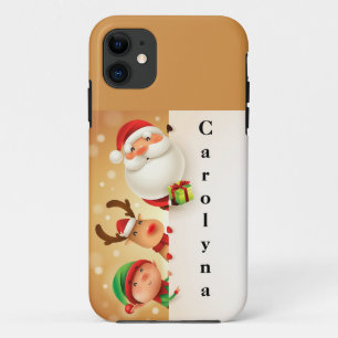 Case-Mate iPhone Case Cute Père Noël, Elfe et rennes Imprimé Personnalis