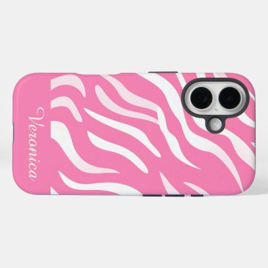 Coques Case-Mate iPhone Cute Personalized Pink Zebra Print iPhone  (Verso (horizontal))
